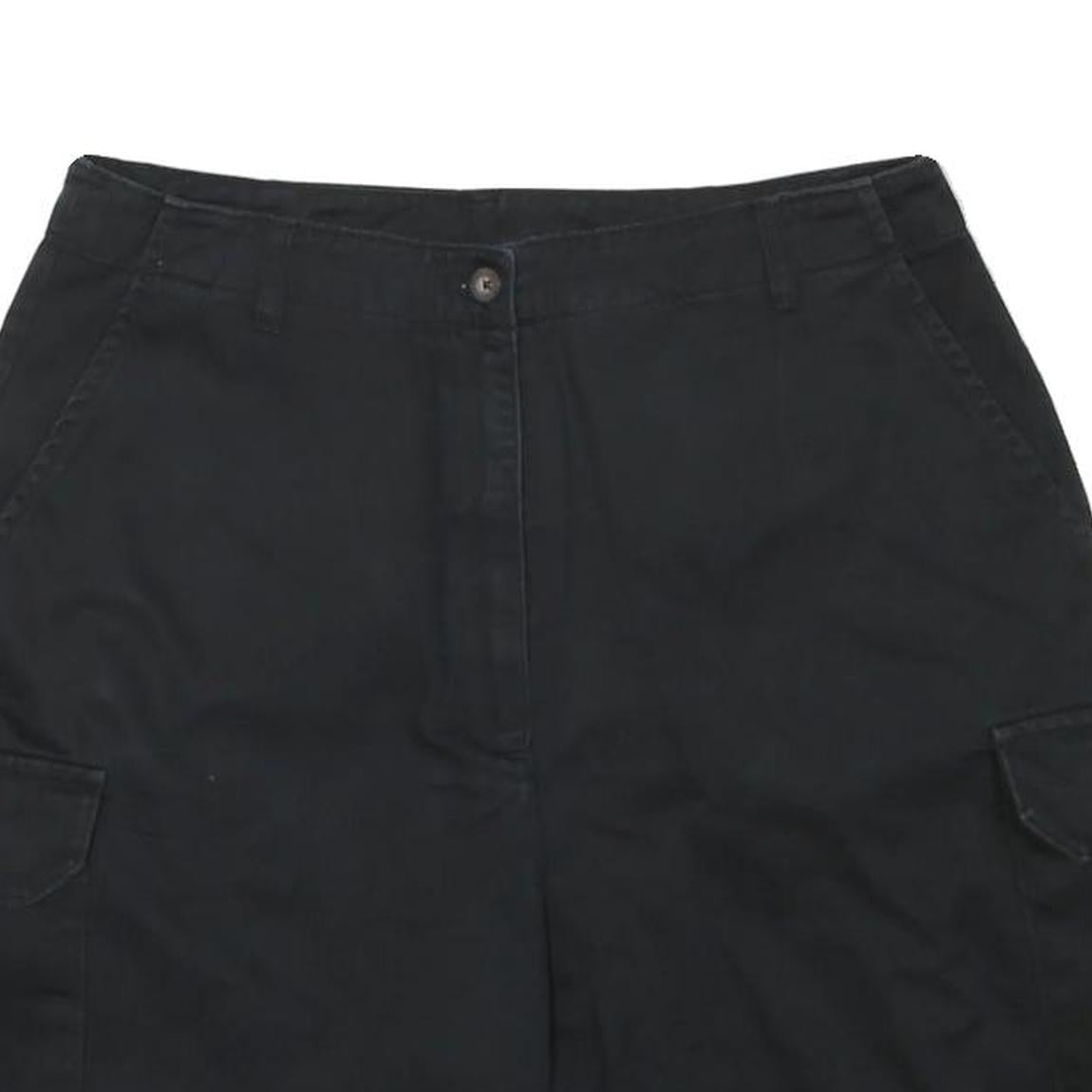 WOOLRICH Mens Black Cargo Shorts L W30 Casual Cotton Blend Button Closure