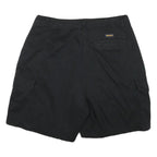 WOOLRICH Mens Black Cargo Shorts L W30 Casual Cotton Blend Button Closure