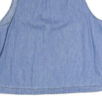 GAP Womens Blue Sleeveless V-Neck Cotton Blend Top L Casual Summer Shirt