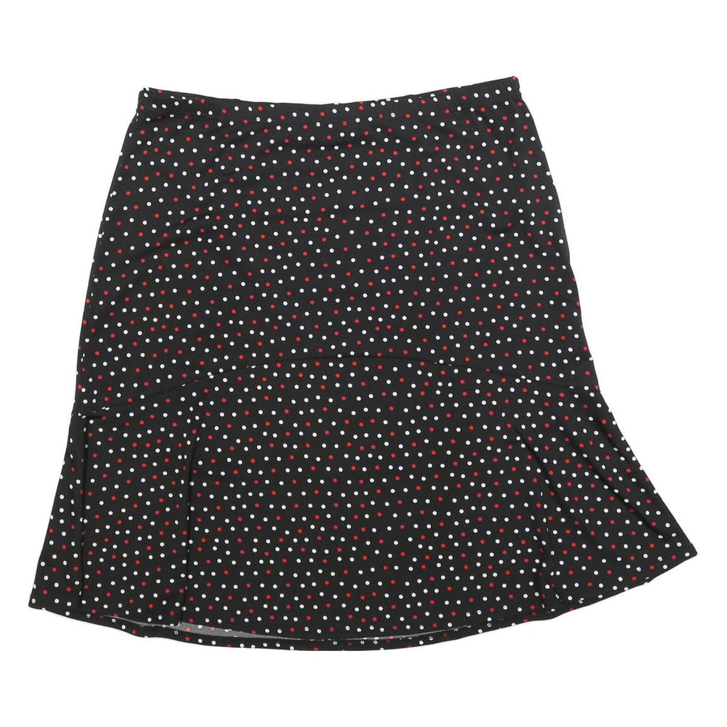 BIAGGINI Womens Black Polka Dot Flare Knee Length Polyester Blend Skirt 2XL