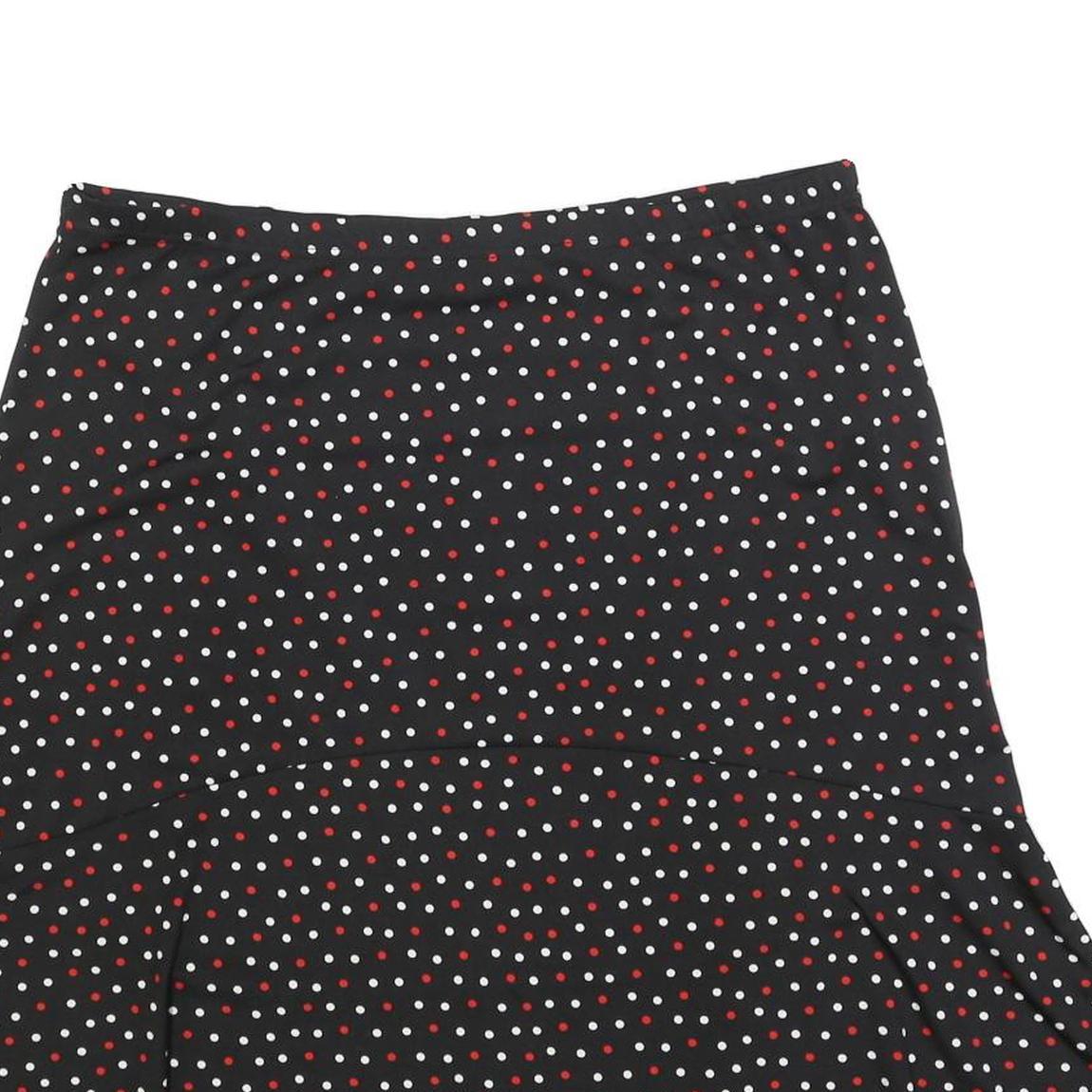 BIAGGINI Womens Black Polka Dot Flare Knee Length Polyester Blend Skirt 2XL