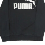 PUMA Womens Black Cotton Blend Sweatshirt Crew Neck S Logo Print Casual