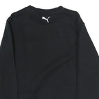 PUMA Womens Black Cotton Blend Sweatshirt Crew Neck S Logo Print Casual