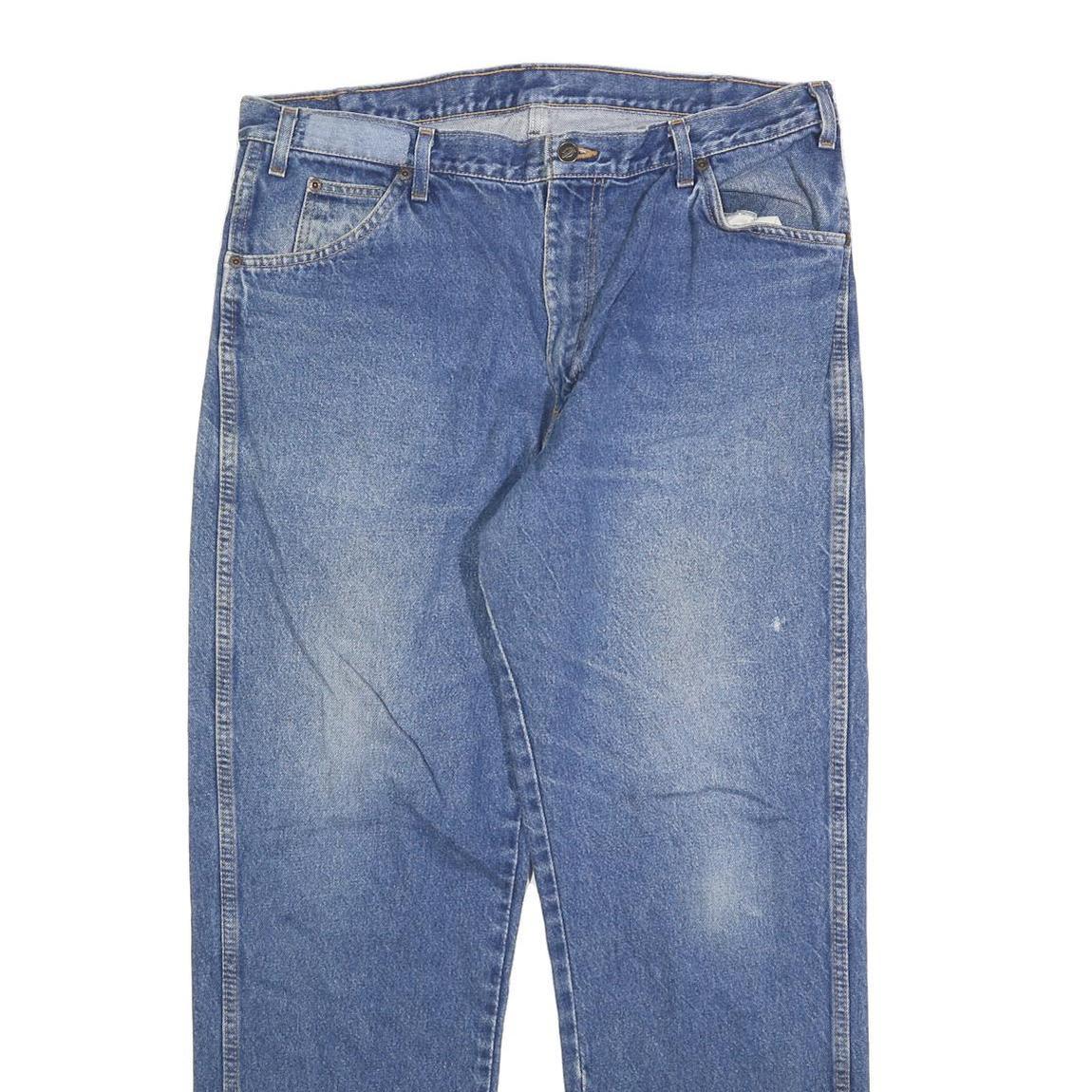 DICKIES Mens Jeans Blue Regular Straight Denim Medium W38 L32 Classic Fit
