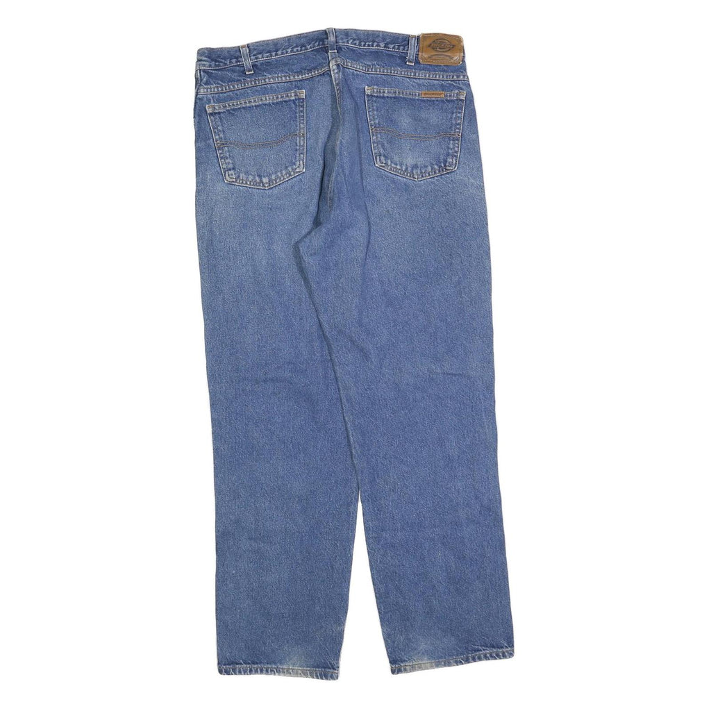 DICKIES Mens Jeans Blue Regular Straight Denim Medium W38 L32 Classic Fit