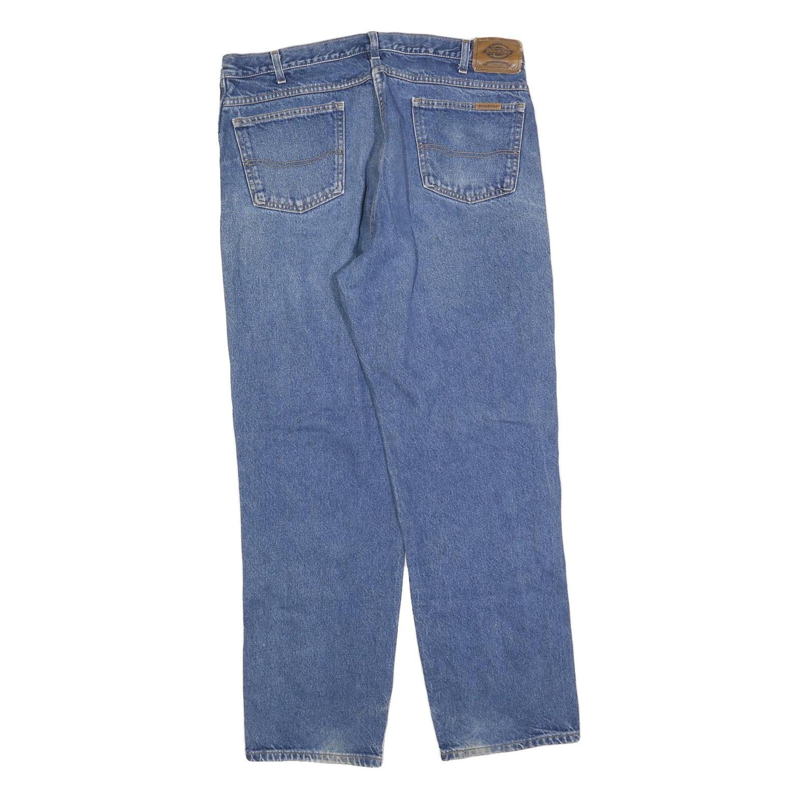 DICKIES Mens Jeans Blue Regular Straight Denim Medium W38 L32 Classic Fit