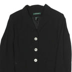 LAUREN RALPH LAUREN Womens Black Classic Cotton Jacket UK 6 Button Blazer