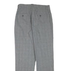 LEE Mens Grey Cotton Blend Regular Straight Trousers W32 L32 Classic Zip Closure