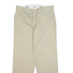 DICKIES Mens Cotton Blend Beige Regular Fit Straight Leg Trousers W33 L30