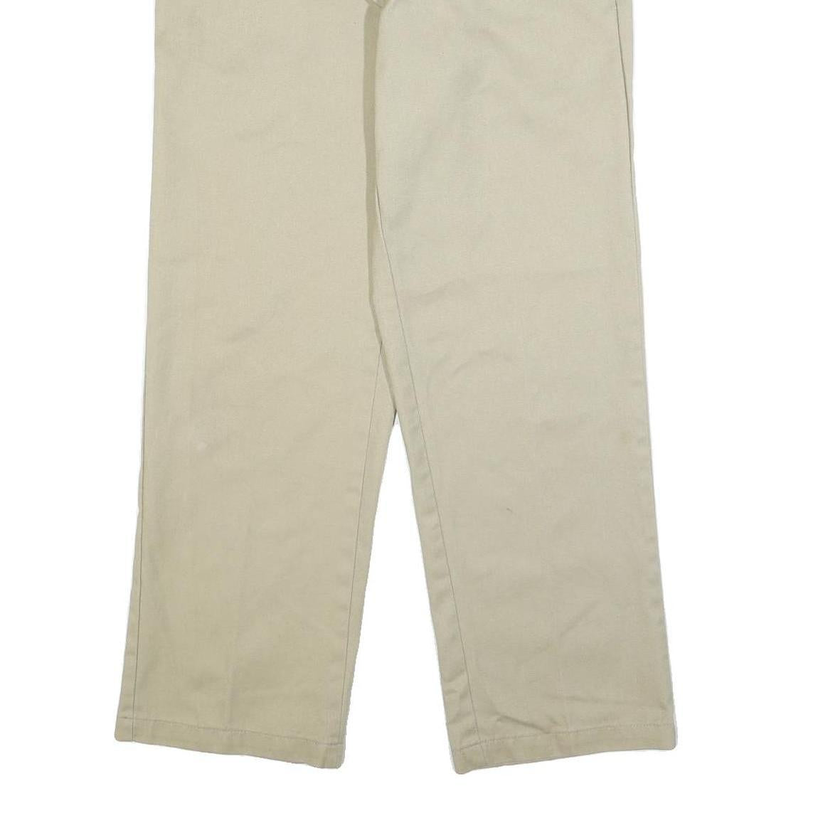 DICKIES Mens Cotton Blend Beige Regular Fit Straight Leg Trousers W33 L30