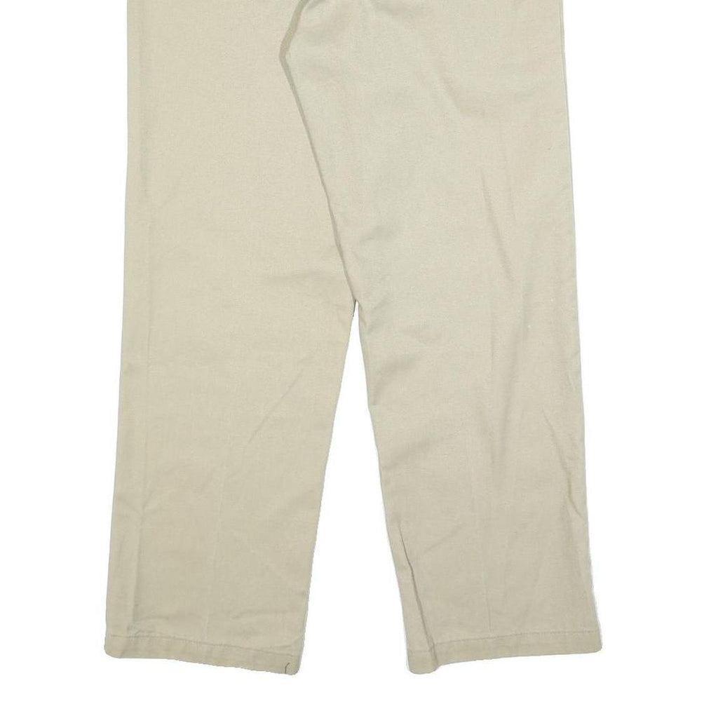 DICKIES Mens Cotton Blend Beige Regular Fit Straight Leg Trousers W33 L30