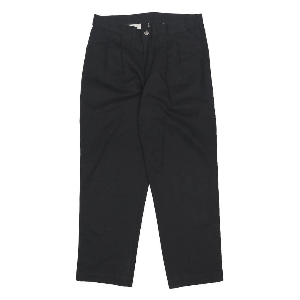DICKIES Mens Cotton Blend Black Regular Straight Trousers W34 L30 Workwear Zip