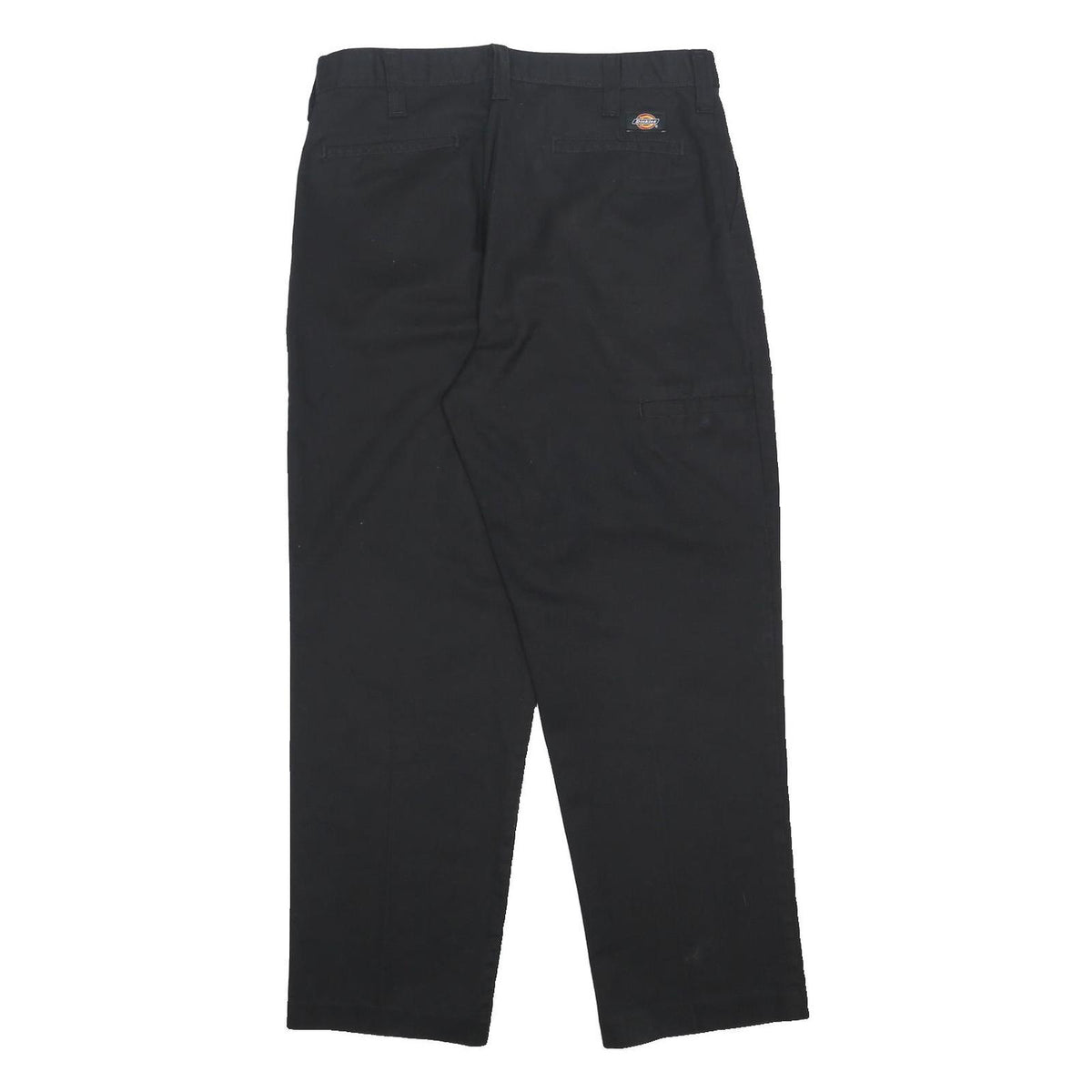 DICKIES Mens Cotton Blend Black Regular Straight Trousers W34 L30 Workwear Zip