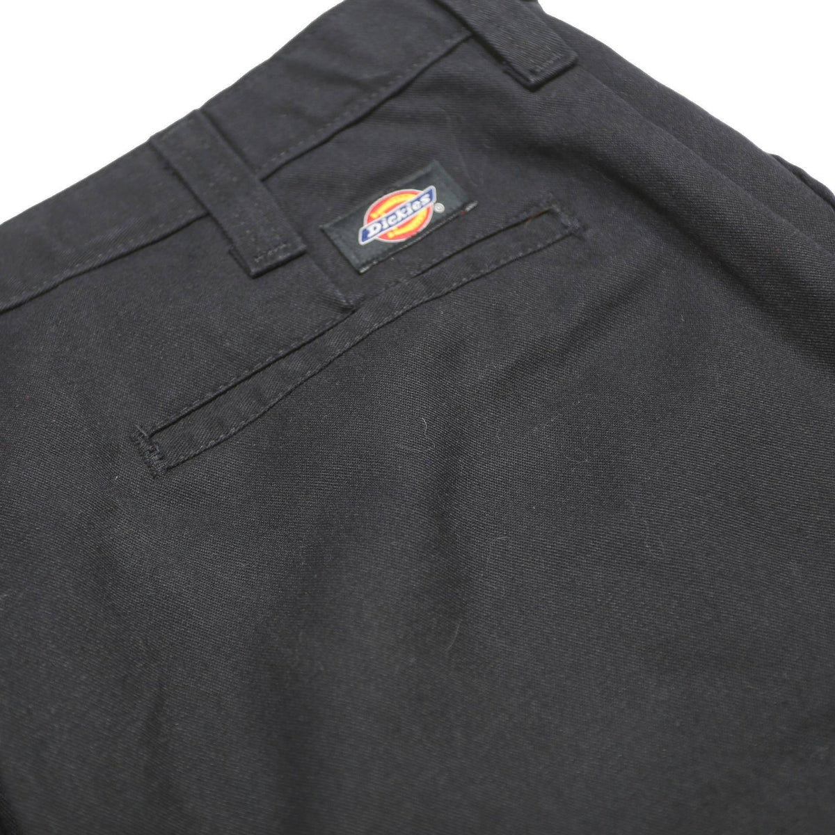 DICKIES Mens Cotton Blend Black Regular Straight Trousers W34 L30 Workwear Zip