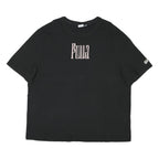 PUMA Womens Black Graphic T-Shirt 2XL Short Sleeve Round Neck Cotton Blend