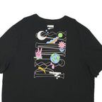 PUMA Womens Black Graphic T-Shirt 2XL Short Sleeve Round Neck Cotton Blend