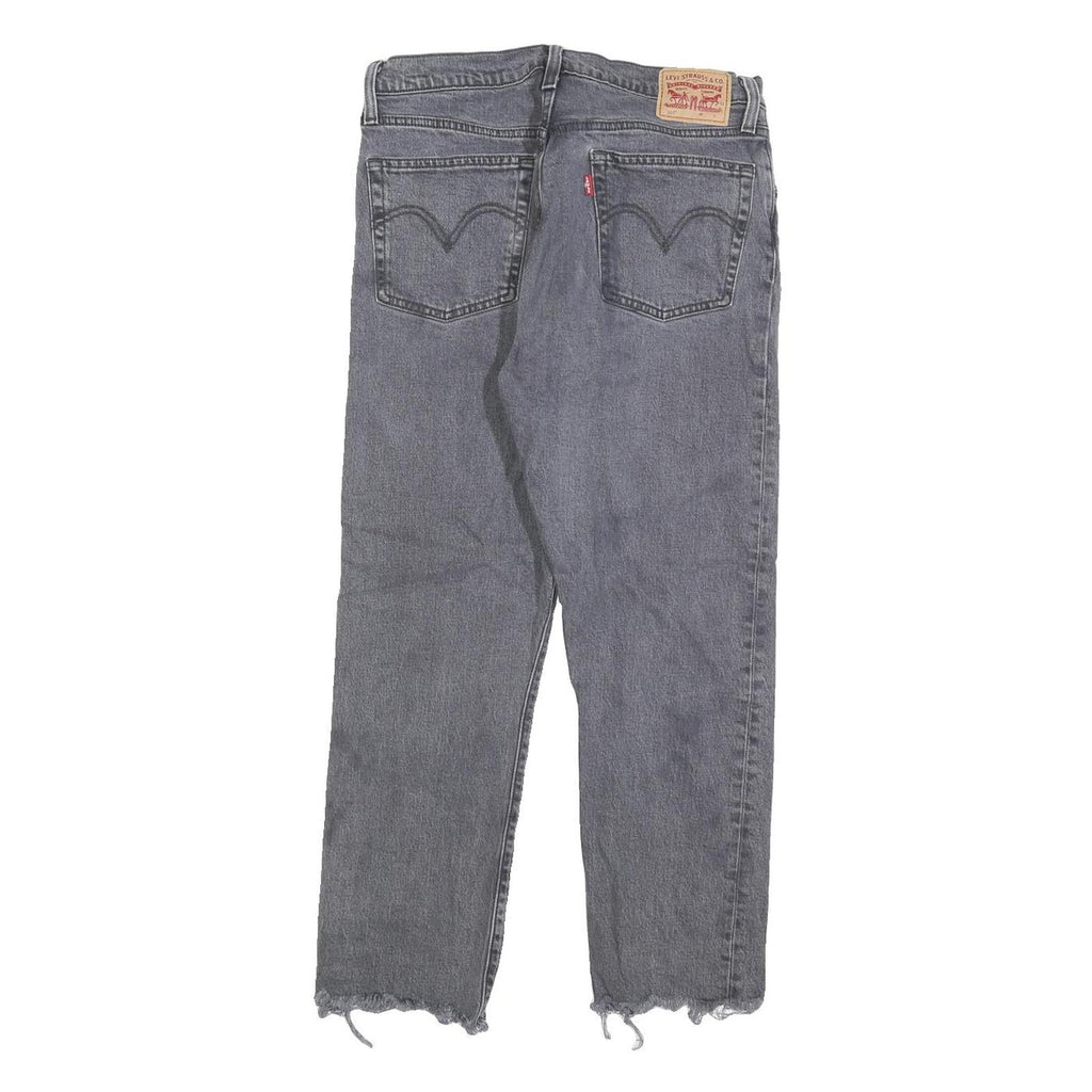 LEVI'S 501 Womens Jeans Grey Regular Straight Denim Raw W30 L26 Button Cotton