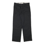 DICKIES Mens Cotton Blend Black Regular Straight Trousers W31 L29 Workwear Zip