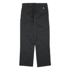 DICKIES Mens Cotton Blend Black Regular Straight Trousers W31 L29 Workwear Zip
