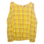 MULTIBLU Womens Printed Blouse Yellow Long Sleeve Plaid M