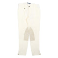 RALPH LAUREN Womens Cotton Blend White Slim Straight Trousers W28 L28 Zip