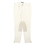 RALPH LAUREN Womens Cotton Blend White Slim Straight Trousers W28 L28 Zip