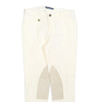 RALPH LAUREN Womens Cotton Blend White Slim Straight Trousers W28 L28 Zip