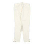 RALPH LAUREN Womens Cotton Blend White Slim Straight Trousers W28 L28 Zip