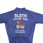 Mens Blue Sloth Cycling Team Zip Front Short Sleeve Jersey L Casual Sportswear
