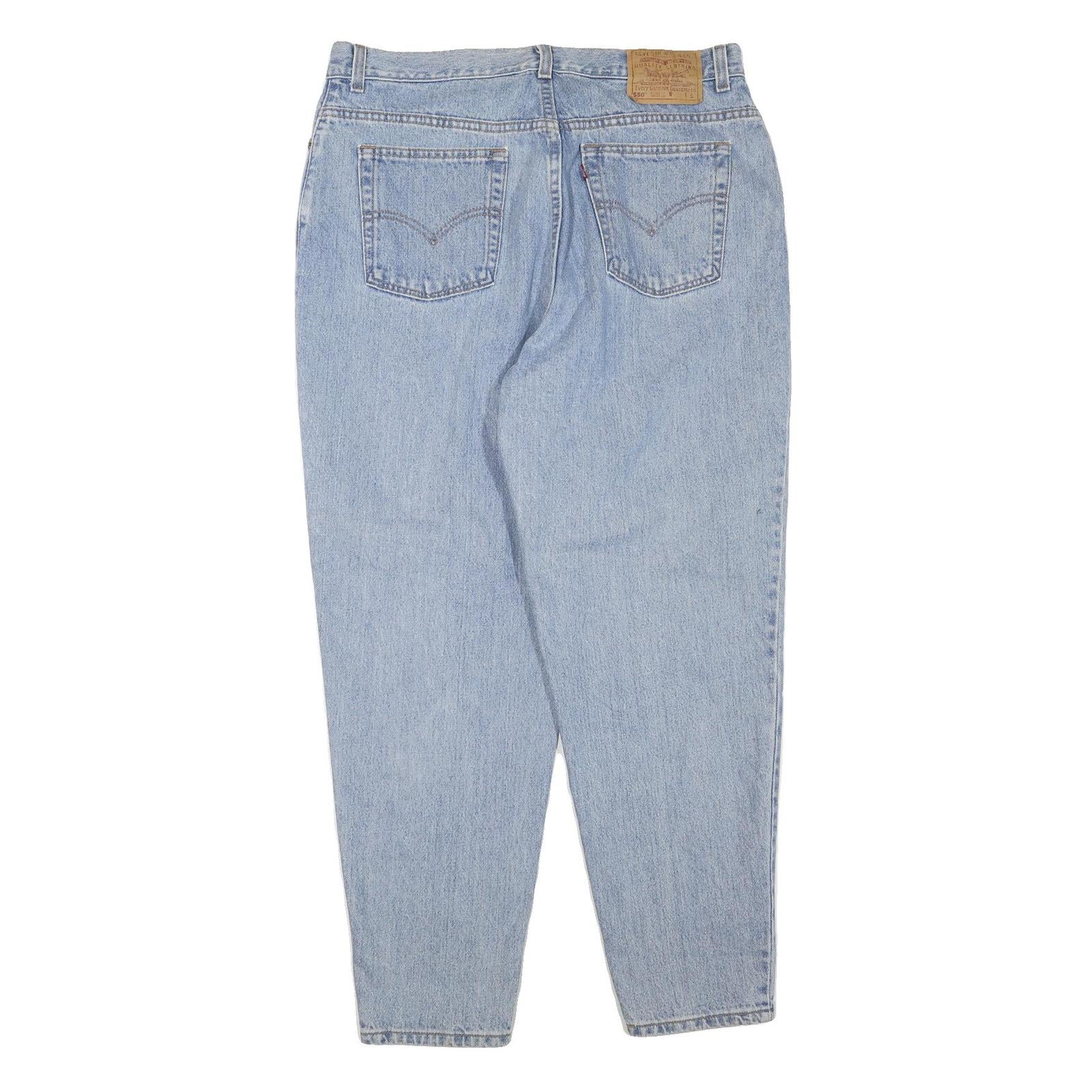 LEVI'S 550 Womens Regular Fit Blue Denim Light Wash Jeans W36 L30 Classic Zip