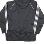ADIDAS Mens Black White Hooded Zip Jacket L Polyester Blend Track Sports