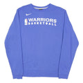 NIKE Mens Blue Warriors Basketball Crew Neck M Sweatshirt Cotton Blend NBA