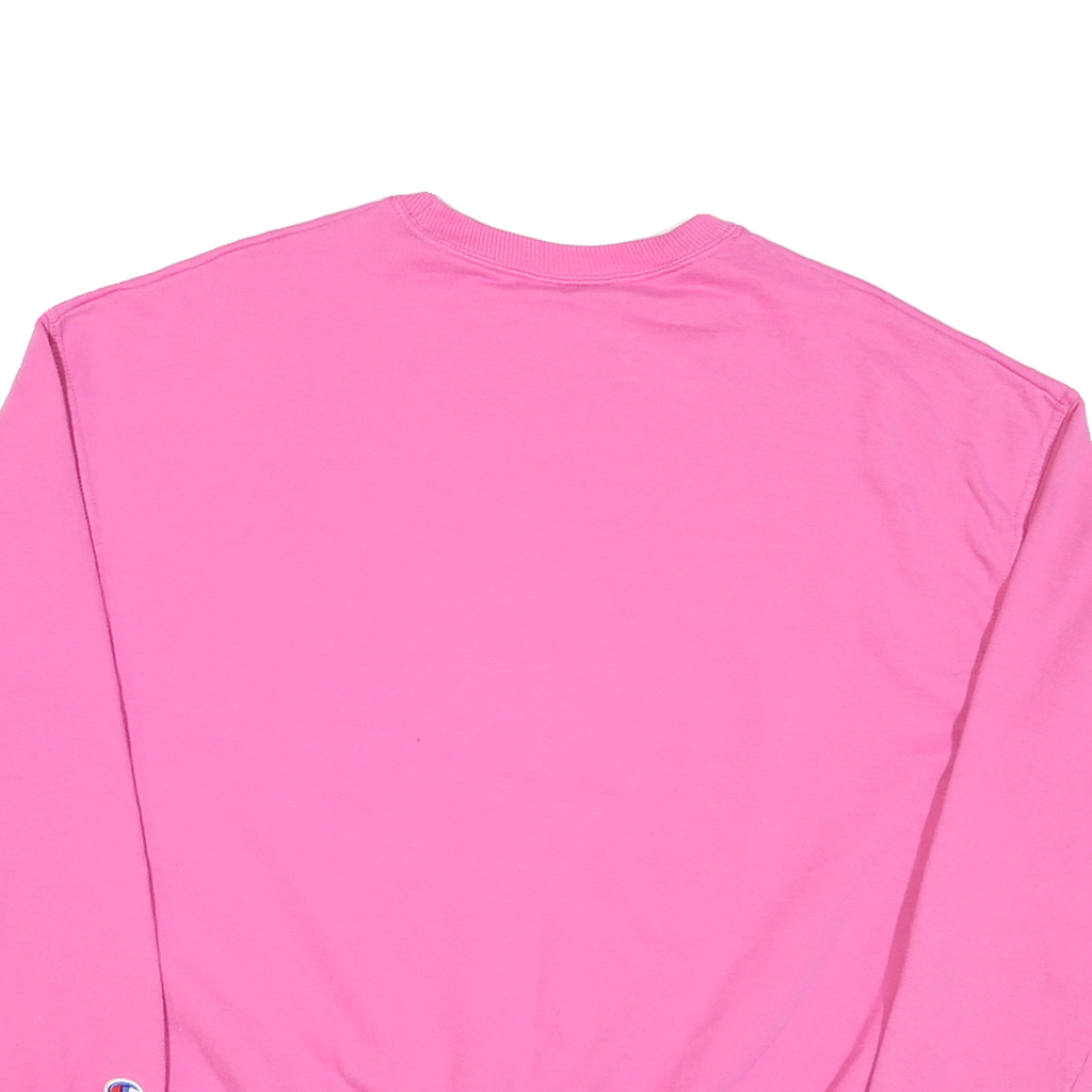 CHAMPION Womens Pink Crew Neck S Cotton Blend Sweatshirt Casual Pullover