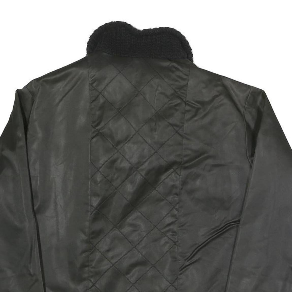 CROYDOR Mens Black Quilted Zip Jacket S Polyester Blend Classic Winter Outerwear