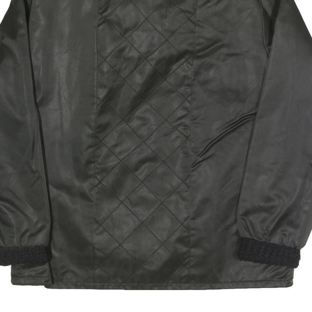 CROYDOR Mens Black Quilted Zip Jacket S Polyester Blend Classic Winter Outerwear