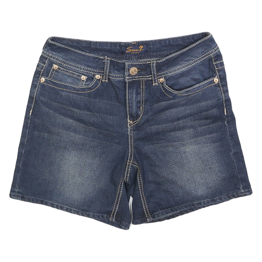 7 FOR ALL MANKIND Womens Denim Blue Shorts S W28 Casual Cotton Summer