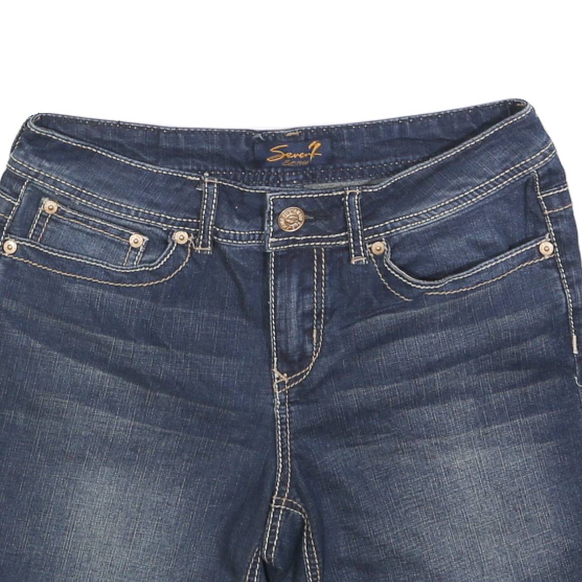 7 FOR ALL MANKIND Womens Denim Blue Shorts S W28 Casual Cotton Summer