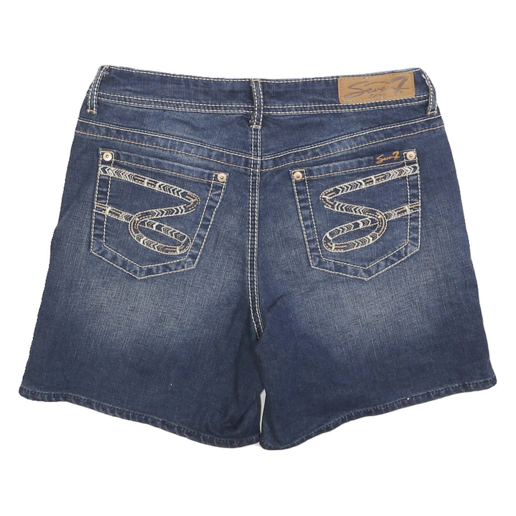 7 FOR ALL MANKIND Womens Denim Blue Shorts S W28 Casual Cotton Summer