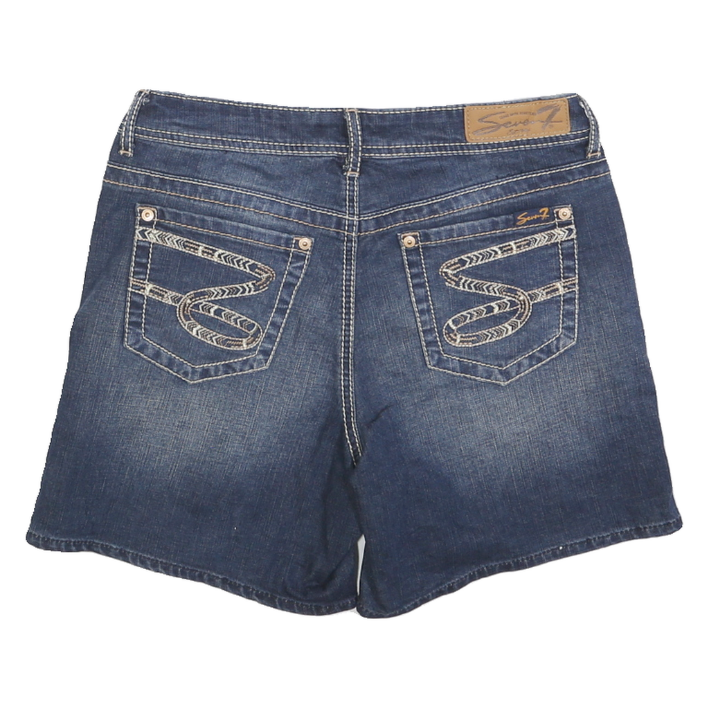 7 FOR ALL MANKIND Womens Denim Blue Shorts S W28 Casual Cotton Summer