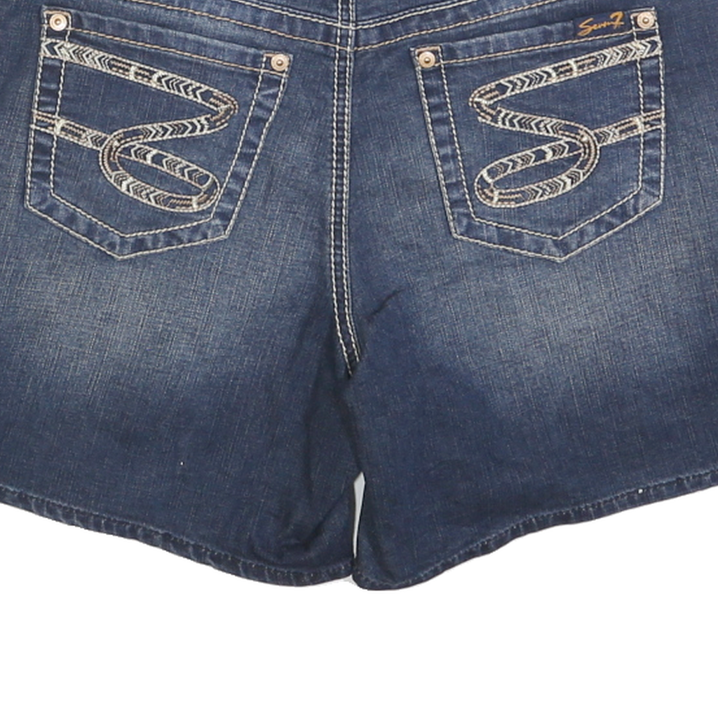 7 FOR ALL MANKIND Womens Denim Blue Shorts S W28 Casual Cotton Summer