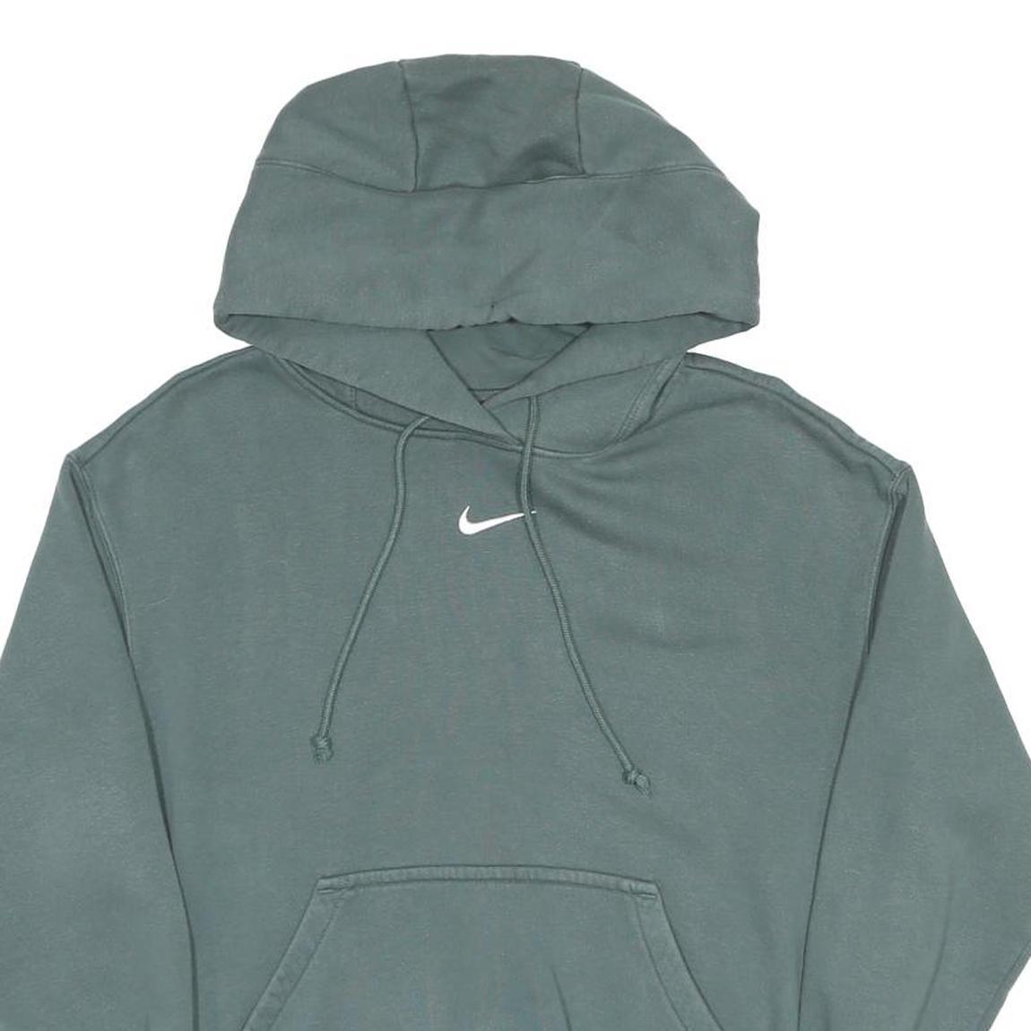 NIKE Mens Green Pullover Hoodie XS Cotton Blend Casual Sweatshirt