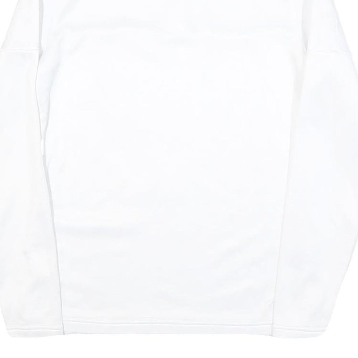 CALVIN KLEIN Mens White 1/4 Zip Sweatshirt S Polyester Blend Pullover