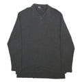 POLO RALPH LAUREN Mens Grey Long Sleeve Plain M Cotton Polo Shirt Classic Fit
