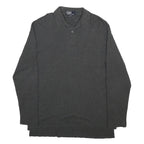POLO RALPH LAUREN Mens Grey Long Sleeve Plain M Cotton Polo Shirt Classic Fit