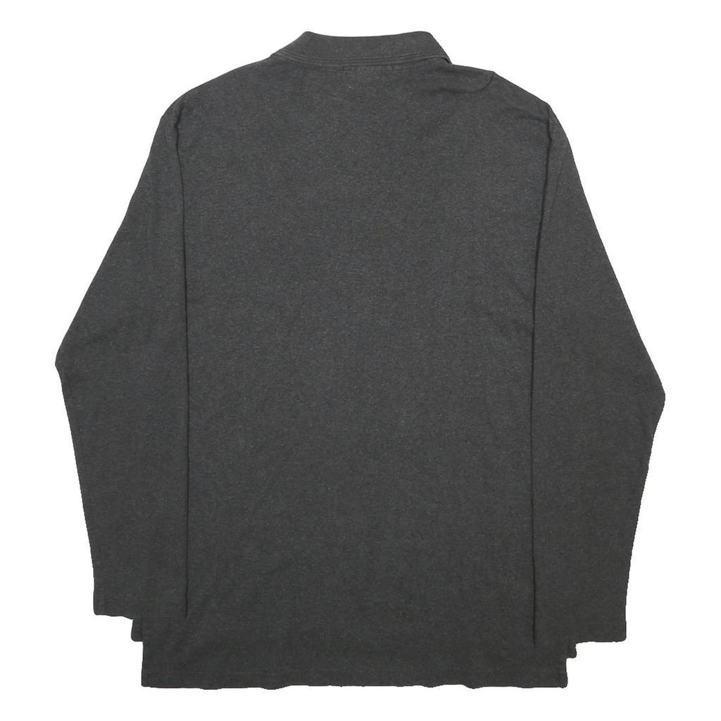 POLO RALPH LAUREN Mens Grey Long Sleeve Plain M Cotton Polo Shirt Classic Fit