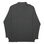 POLO RALPH LAUREN Mens Grey Long Sleeve Plain M Cotton Polo Shirt Classic Fit