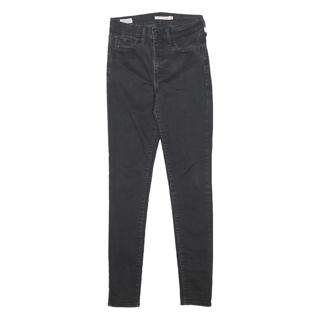 LEVI'S 720 Big E Womens Slim Black Denim Jeans W27 L32 Zip Casual Stretch Fit
