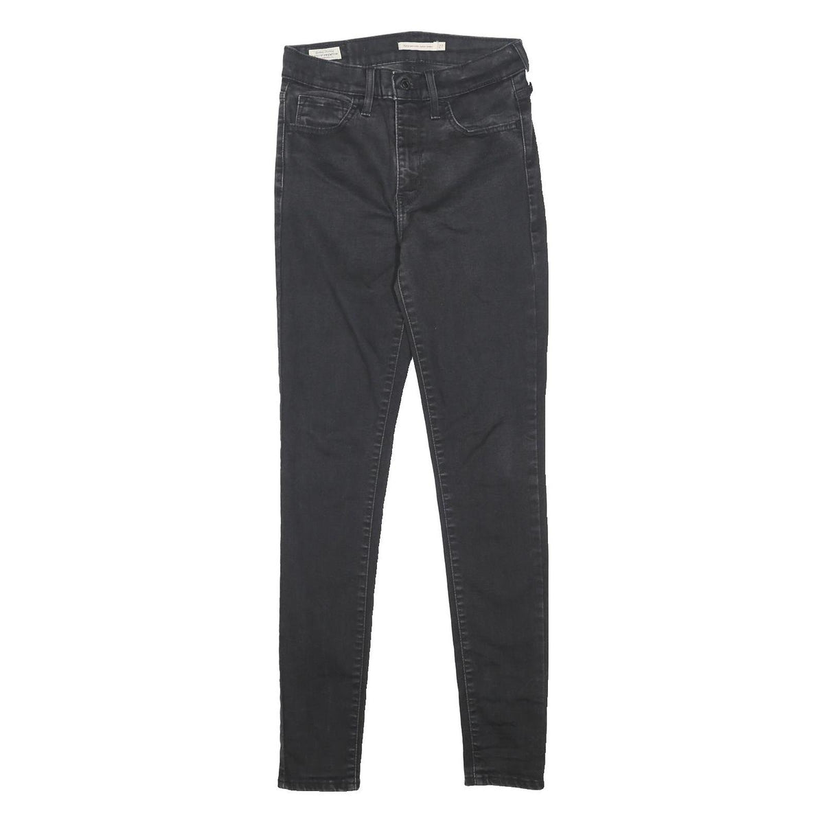 LEVI'S 720 Big E Womens Slim Black Denim Jeans W27 L32 Zip Casual Stretch Fit