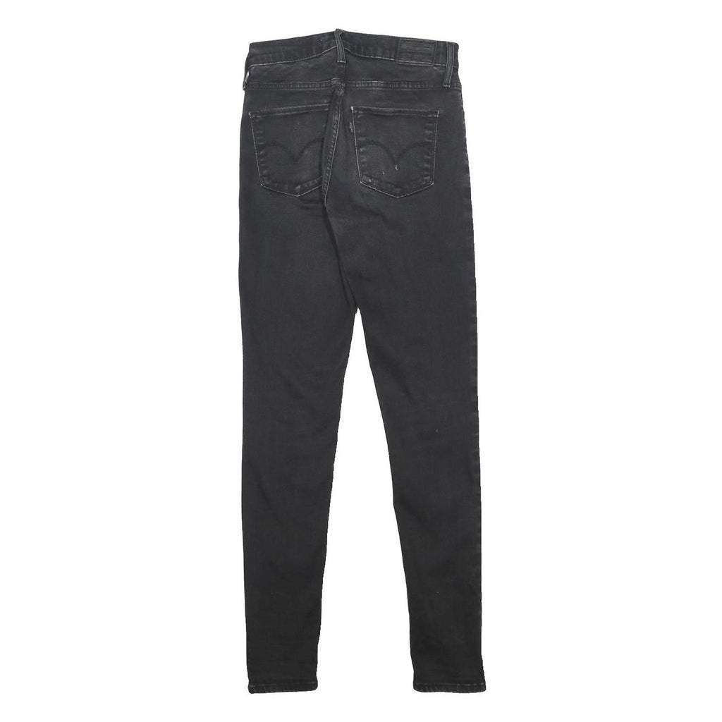 LEVI'S 720 Big E Womens Slim Black Denim Jeans W27 L32 Zip Casual Stretch Fit
