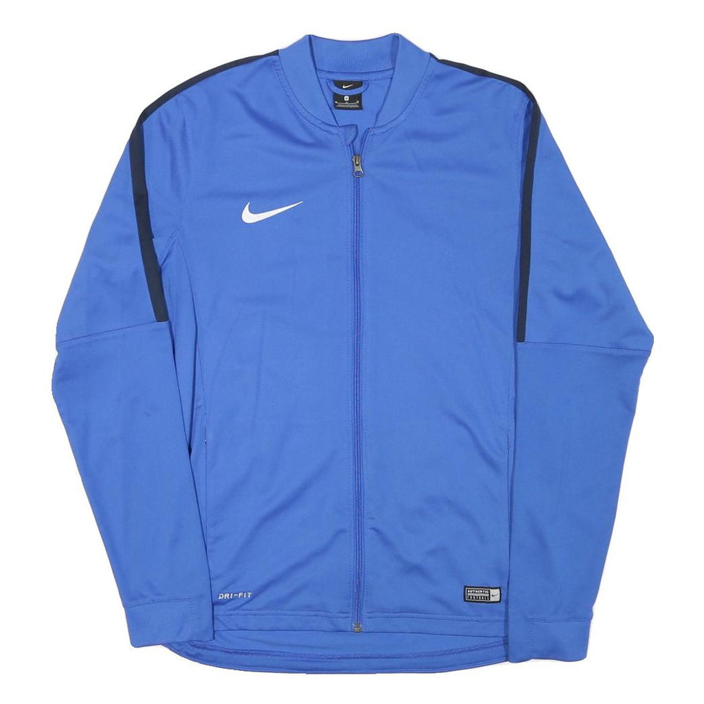 NIKE Mens Blue Jacket M Polyester Blend Plain Sports Zip Activewear